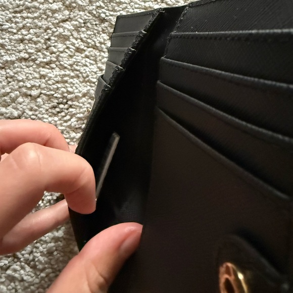 Michael Kors Black Leather Wallet with Gold Accents - Picture 3 of 5